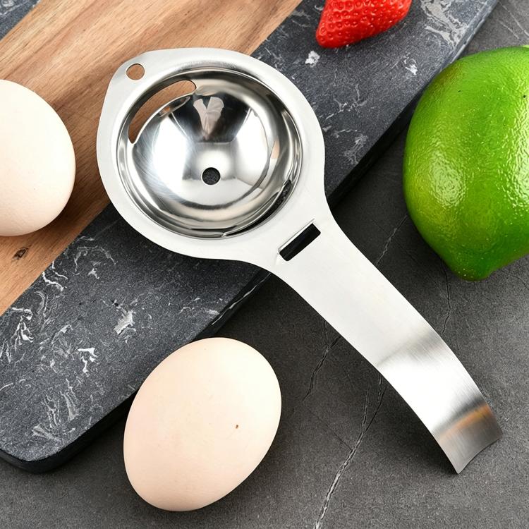 LsCook 304 Steel Long Handle Egg Yolk White Separator Home Baking Egg Liquid Strainer
