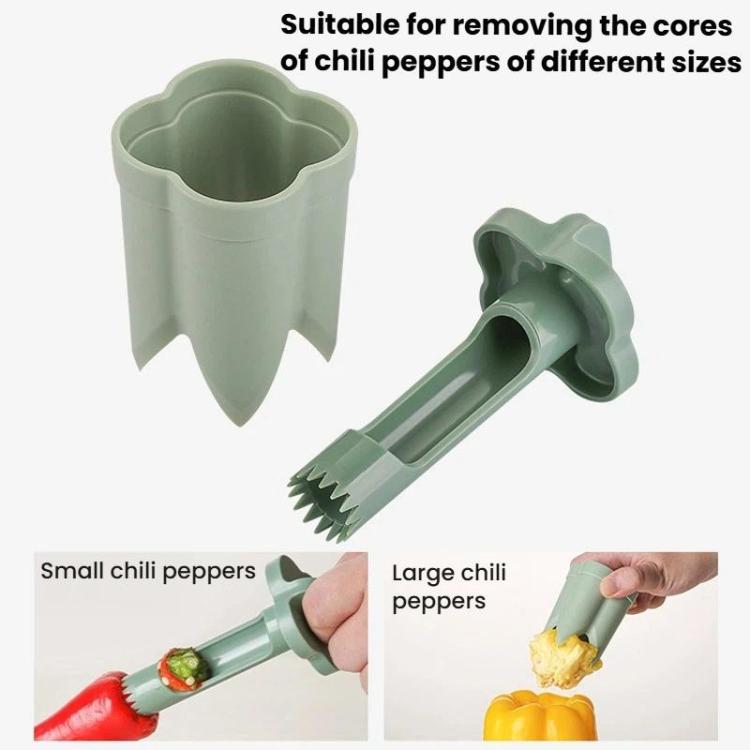 LsCook 3pcs /Box ABS Plastic Corer Pitting Tool Chili Seeder - Green Boxed
