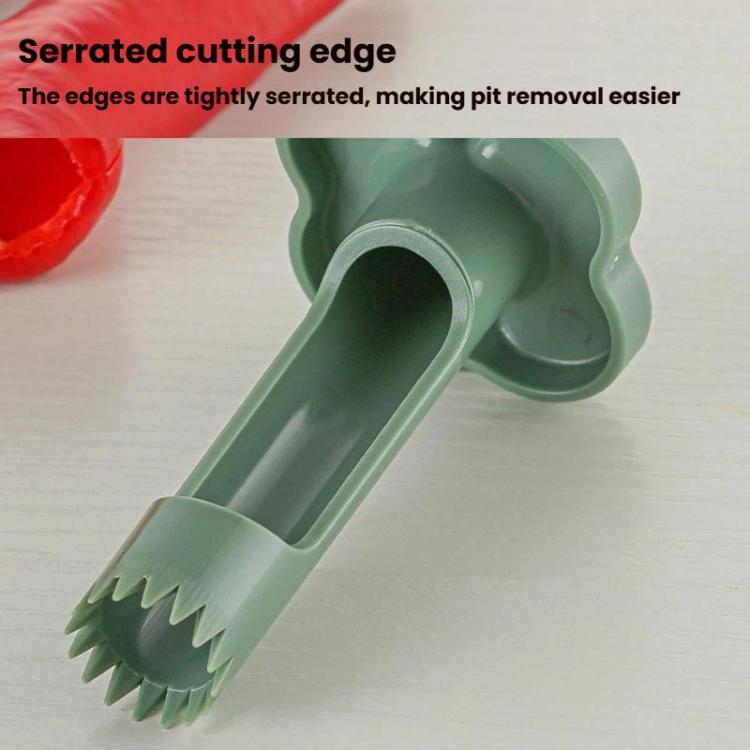 LsCook 3pcs /Box ABS Plastic Corer Pitting Tool Chili Seeder - Green Boxed