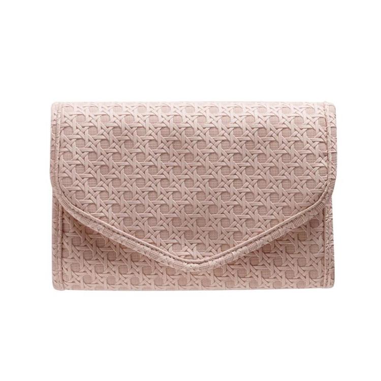 Foldable Portable Travel & Home Jewelry Storage Bag Leather Storage Pouch For Necklaces & Earrings, Spec: Large Pink