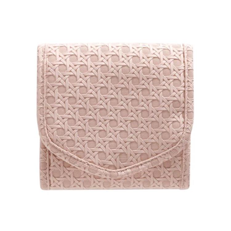 Foldable Portable Travel & Home Jewelry Storage Bag Leather Storage Pouch For Necklaces & Earrings, Spec: Small Pink