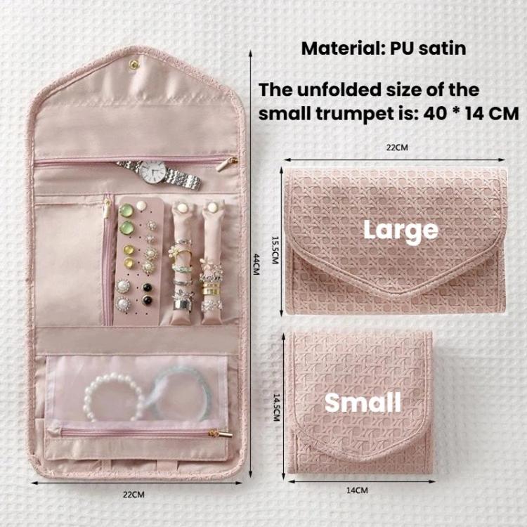 Foldable Portable Travel & Home Jewelry Storage Bag Leather Storage Pouch For Necklaces & Earrings, Spec: Small Black