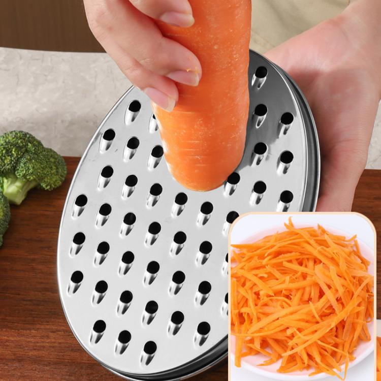 LsCook Kitchen Stainless Steel Grater Multi-Functional Vegetable Slicer with Storage Container, Spec: Black Container+2 Grating Discs+Brush