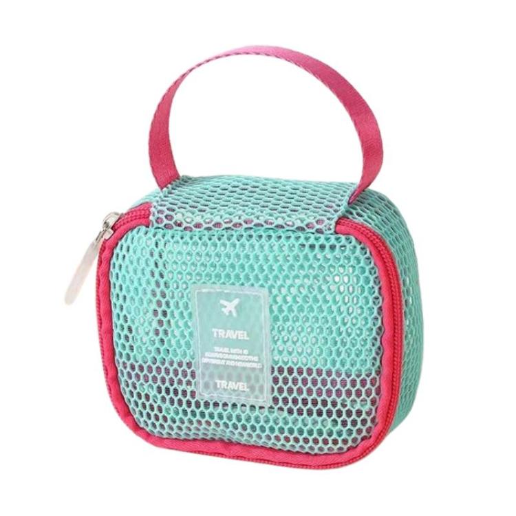 Mesh Multi-Functional Cosmetic Bag Large-Capacity Travel Makeup Storage Bag, Spec: Square Green