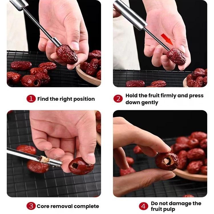 LsCook Medium 1.2cm 304 Stainless Steel Fruit Corer Hawthorn Pitter