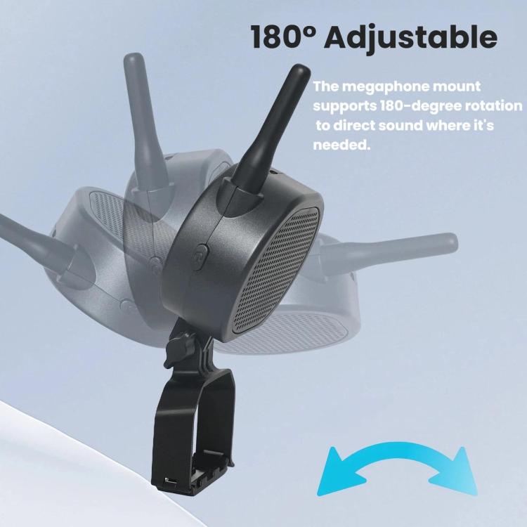 Drone Megaphone for DJI Mini 4 Pro 2000M Long Distance Wireless Speaker 120dB High Volume Loudspeaker - Black