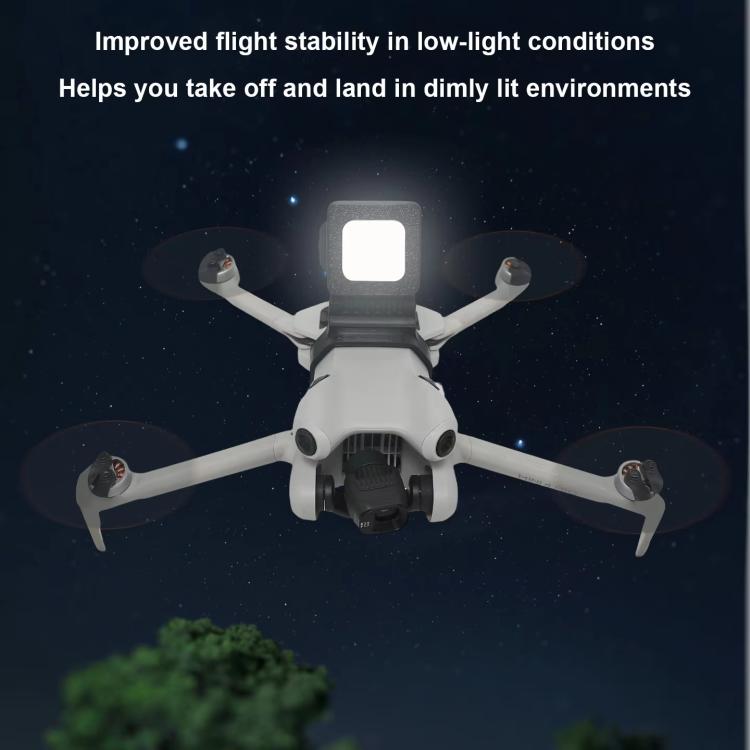 For DJI Mini 4 Pro Ultra Bright Night Flight Light 180-degree Adjustable LED Searchlight with 3 Light Modes - Black