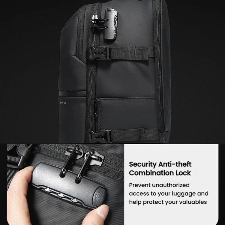 BANGE BG-8150 Business Travel Rolling Backpack Large Capacity Laptop Trip Bag - Black