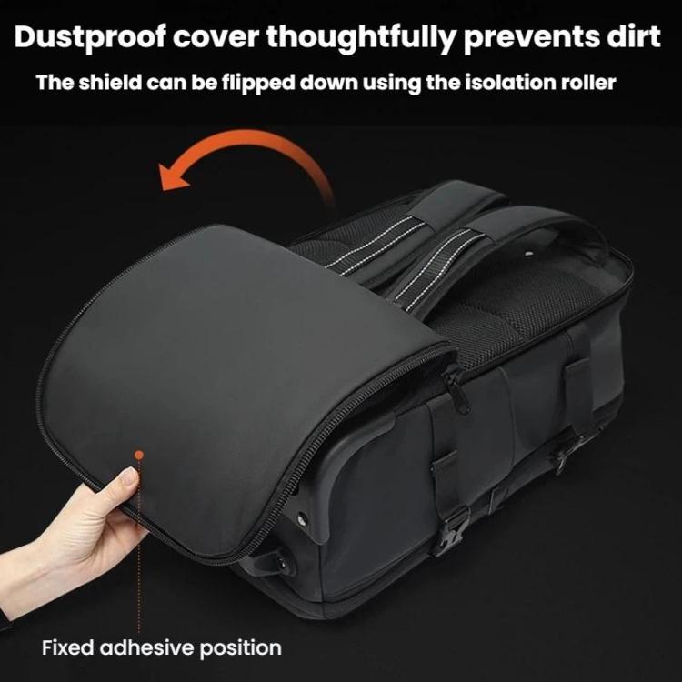 BANGE BG-8150 Business Travel Rolling Backpack Large Capacity Laptop Trip Bag - Black