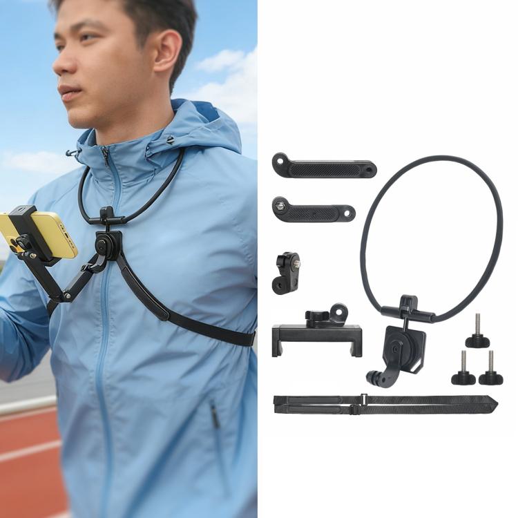 POV Neck Mount For Cell Phone & Action Camera Quick-Release Neck Holder With Extension Rod Standard With Fixed Strap