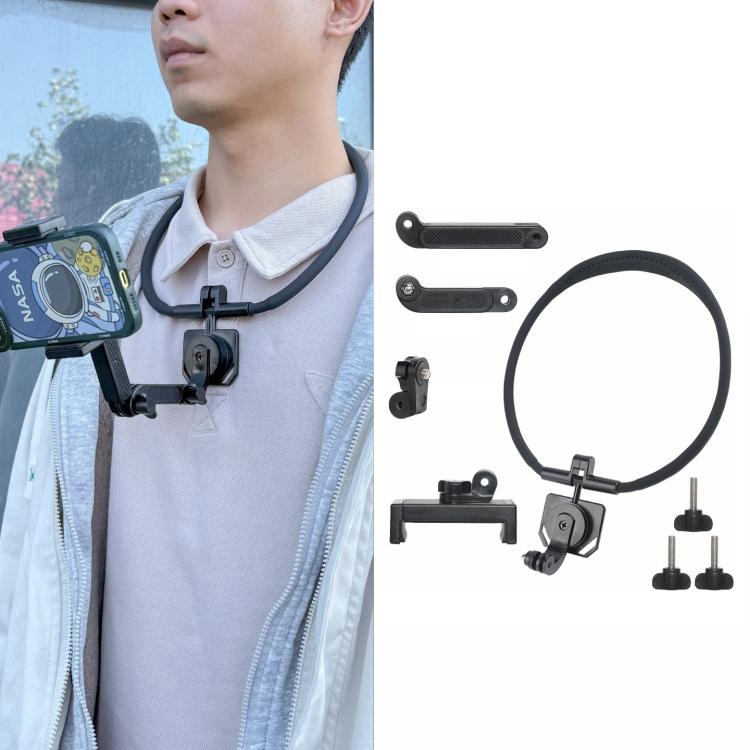POV Neck Mount For Cell Phone & Action Camera Quick-Release Neck Holder With Extension Rod Extra Large
