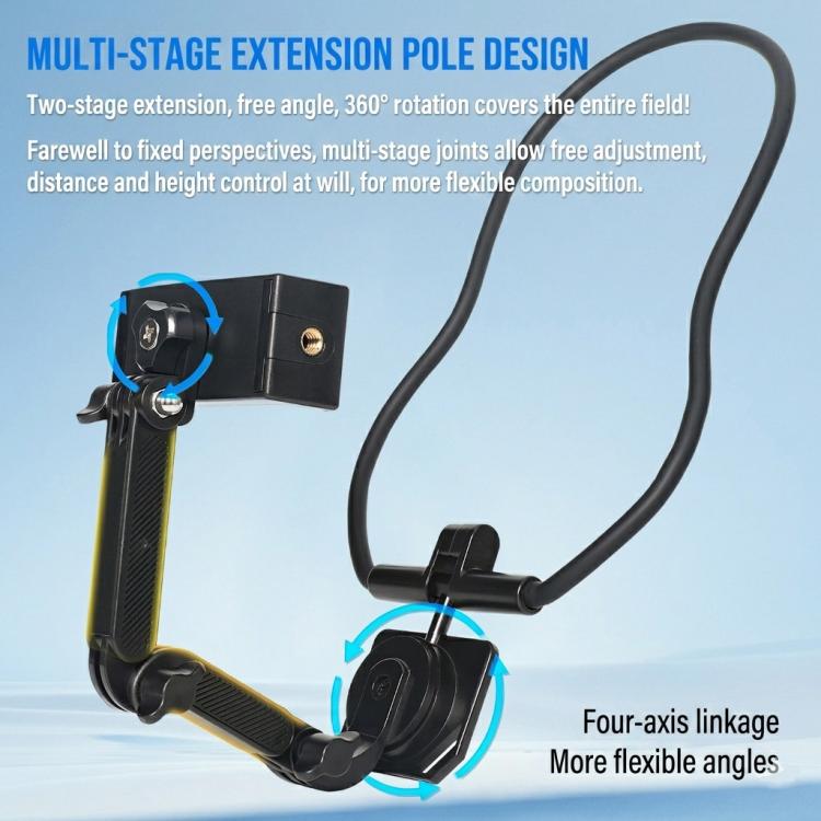 POV Neck Mount For Cell Phone & Action Camera Quick-Release Neck Holder With Extension Rod Standard With Fixed Strap