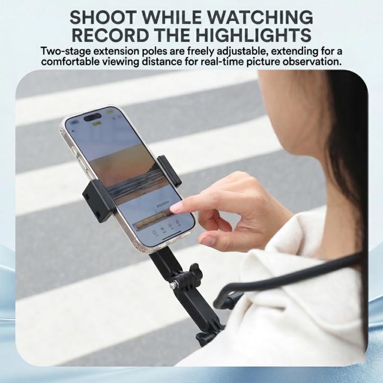 POV Neck Mount For Cell Phone & Action Camera Quick-Release Neck Holder With Extension Rod Extra Large With Strap