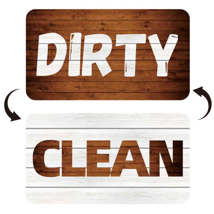 Square Dishwasher Magnet Clean Dirty Sign Double-Sided Refrigerator Magnet