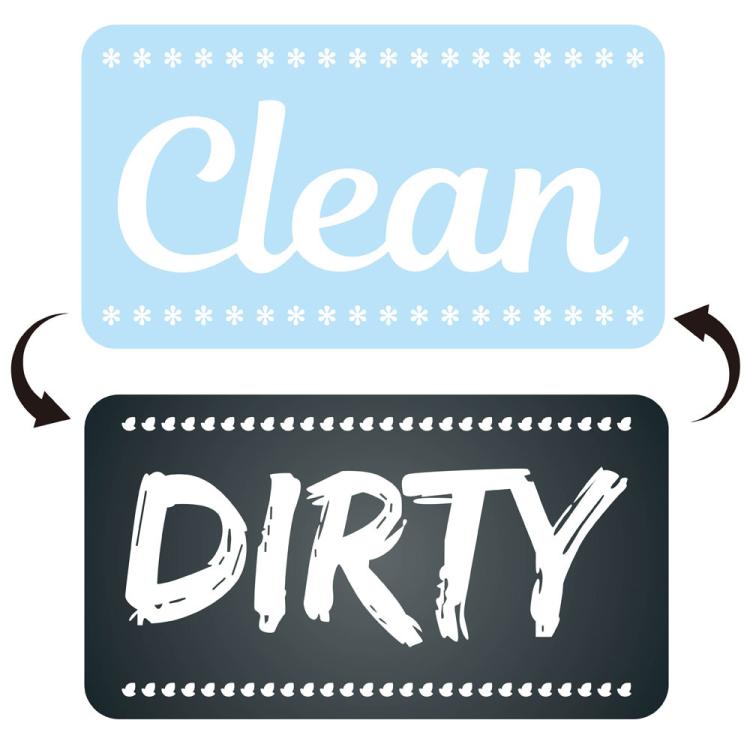 Square Dishwasher Magnet Clean Dirty Sign Double-Sided Refrigerator Magnet