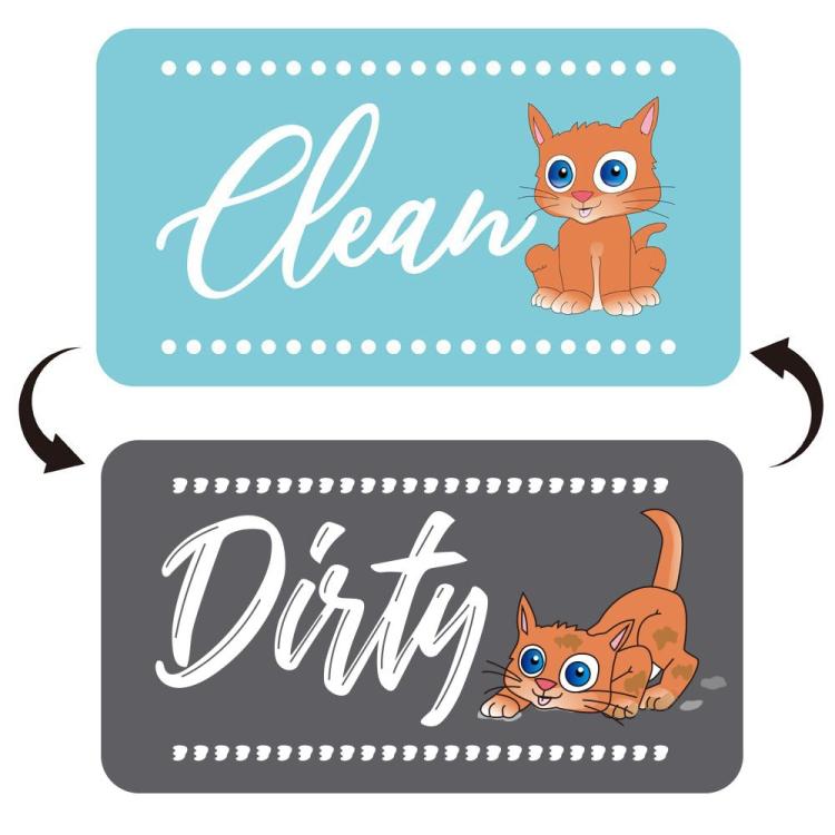 Square Dishwasher Magnet Clean Dirty Sign Double-Sided Refrigerator Magnet