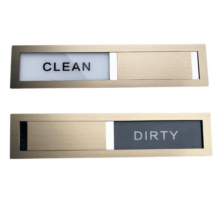Dishwasher Magnet Clean Dirty Sign 304 Grade Stainless Steel Brushed Finish, Slide to Change