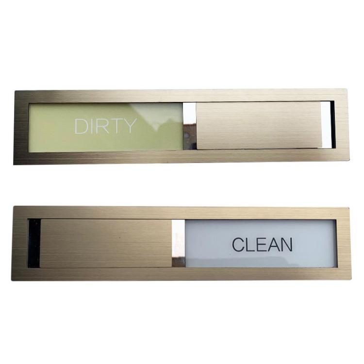 Dishwasher Magnet Clean Dirty Sign 304 Grade Stainless Steel Brushed Finish, Slide to Change