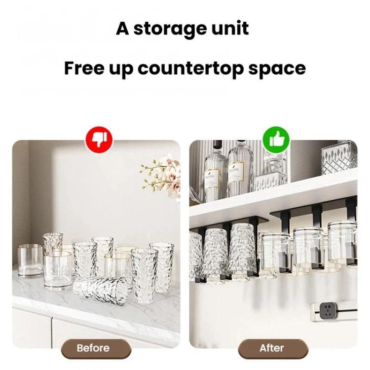 2pcs Wine Cabinet Hanging Cup Rack Upside Down Beer Glass Holder