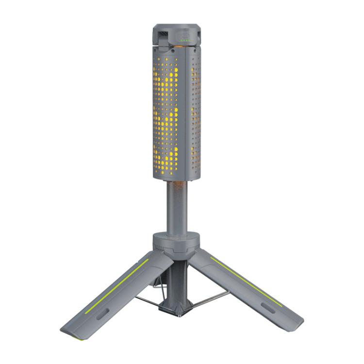 720 Degree Rotating Folding Outdoor Camping Lamp With Three-Leaf LED Blade - Gray