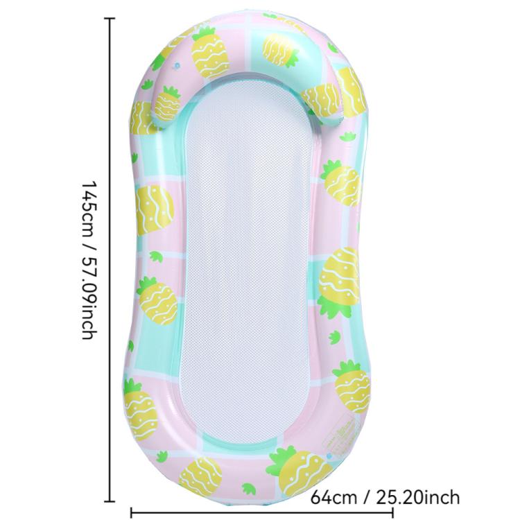 Inflatable Thickened Floating Bed Water Air Lounger, Style: Lime Pineapple Pattern