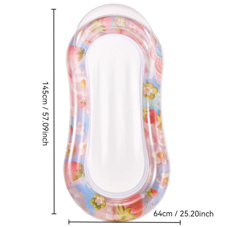 Inflatable Thickened Floating Bed Water Air Lounger, Style: Sequins Strawberry Pattern