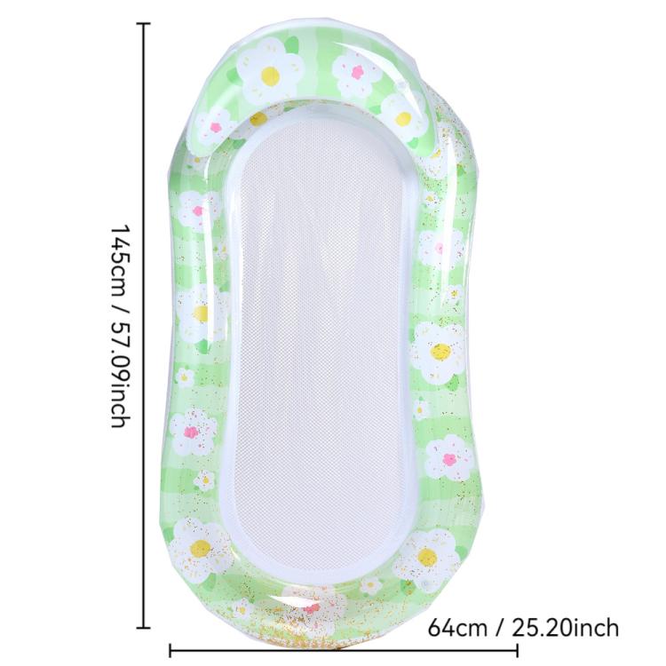 Inflatable Thickened Floating Bed Water Air Lounger, Style: Sequined Lime Blossoms