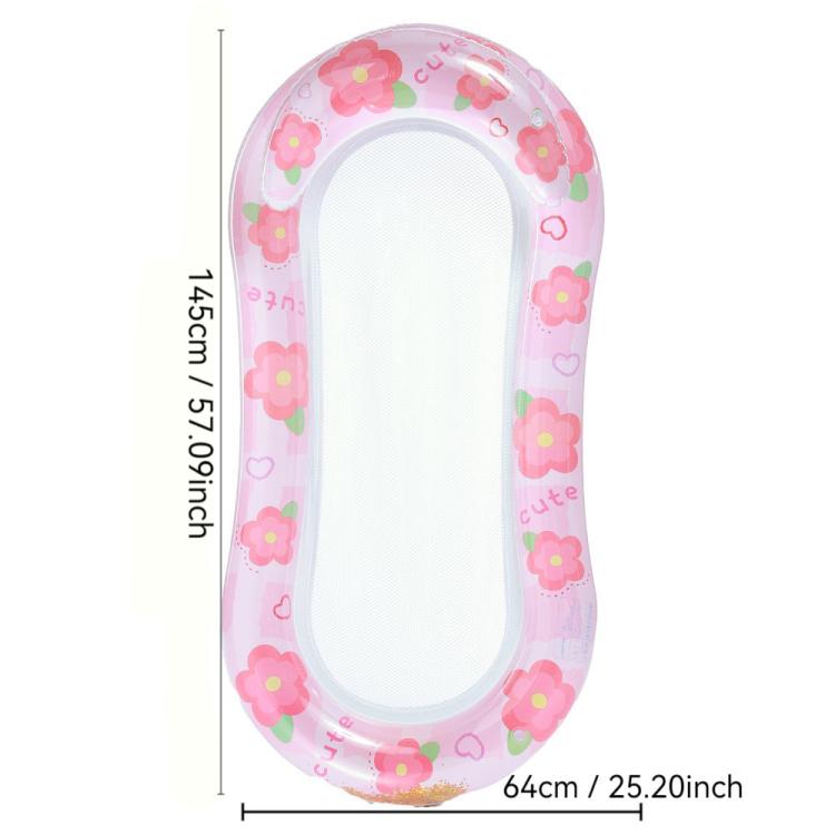 Inflatable Thickened Floating Bed Water Air Lounger, Style: Sequin Pink Flower Cupcake