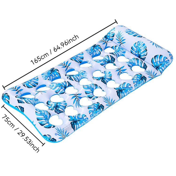 Inflatable Thickened Floating Bed Water Air Lounger, Style: Blue