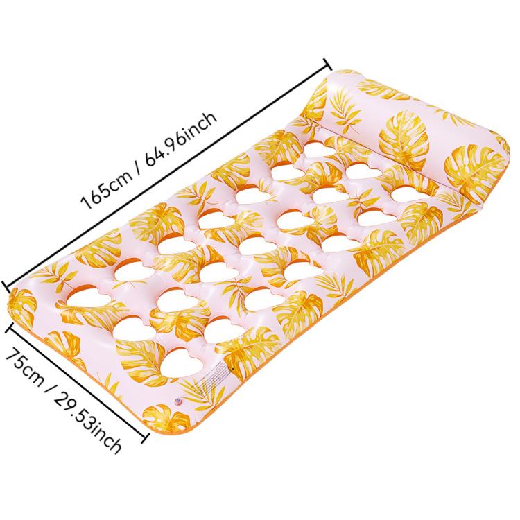 Inflatable Thickened Floating Bed Water Air Lounger, Style: Yellow