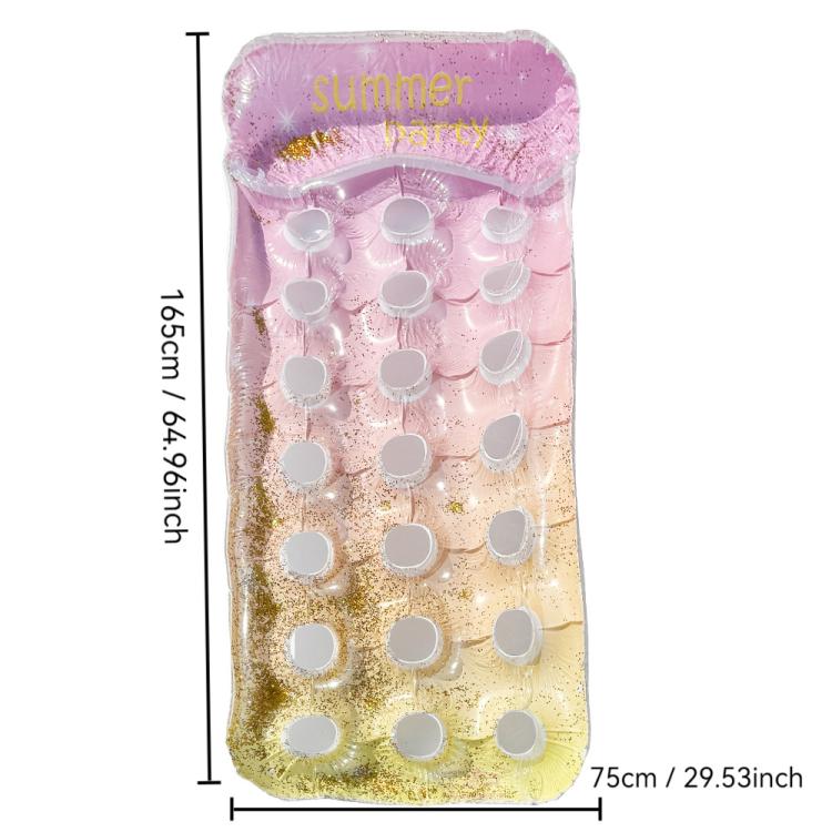 Inflatable Thickened Floating Bed Water Air Lounger, Style: Starry Pink Holes