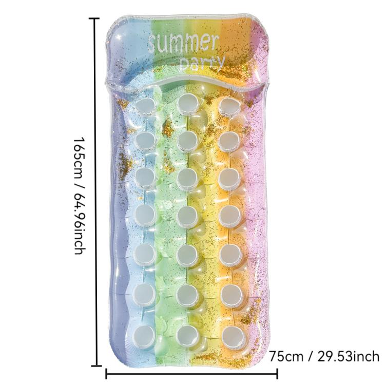 Inflatable Thickened Floating Bed Water Air Lounger, Style: Starry Sky Rainbow Holes