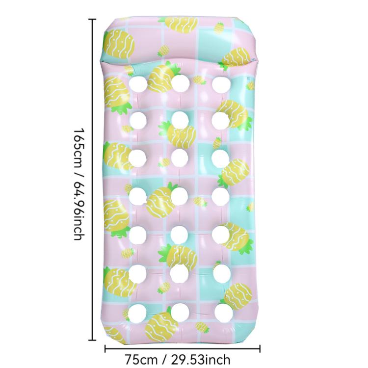 Inflatable Thickened Floating Bed Water Air Lounger, Style: Lime Pineapple Pattern Holes