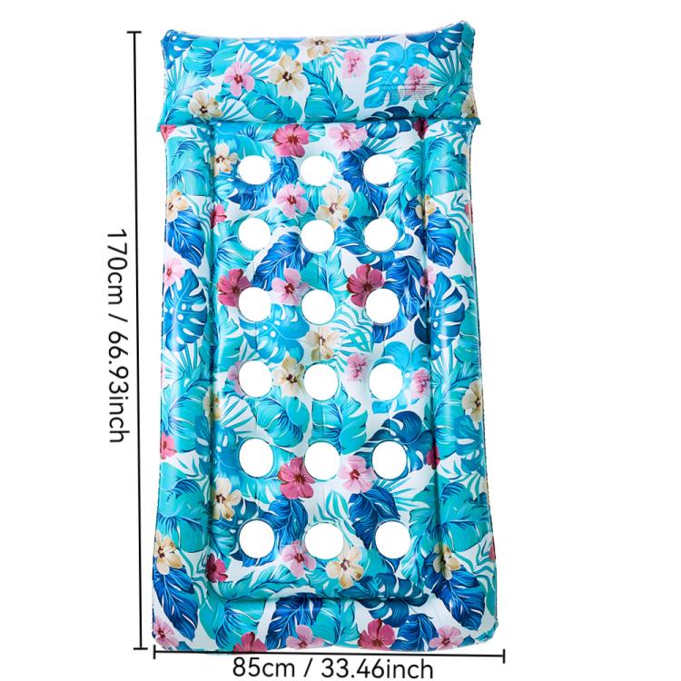 Inflatable Thickened Floating Bed Water Air Lounger, Style: Cool Floral Holes