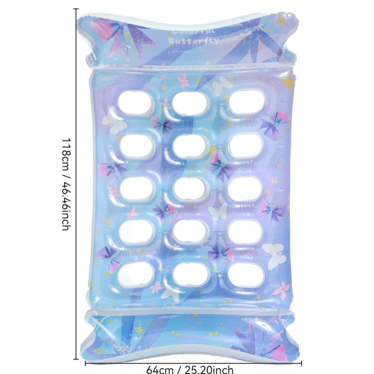 Inflatable Thickened Floating Bed Water Air Lounger, Style: Blue Bow Kids Size
