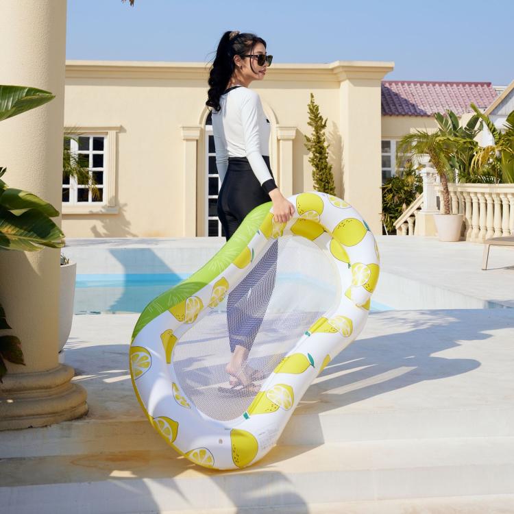 Inflatable Thickened Floating Bed Water Air Lounger, Style: Cool Floral Holes