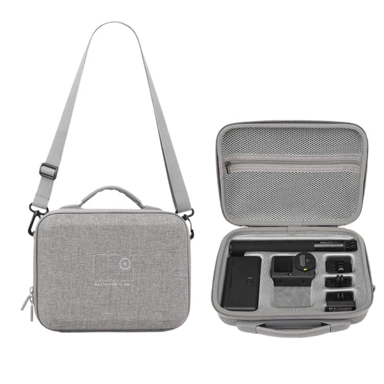 For DJI Osmo Action 6 BKANO Carrying Case Portable Shoulder Bag for Extension Rod, Battery Case, Cage and Accessories - Gray