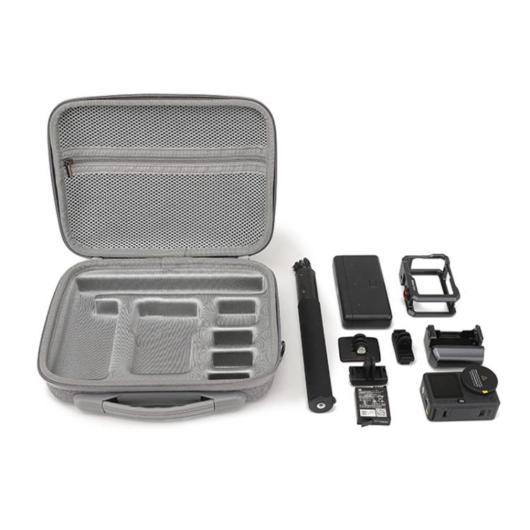 For DJI Osmo Action 6 BKANO Carrying Case Portable Shoulder Bag for Extension Rod, Battery Case, Cage and Accessories - Gray