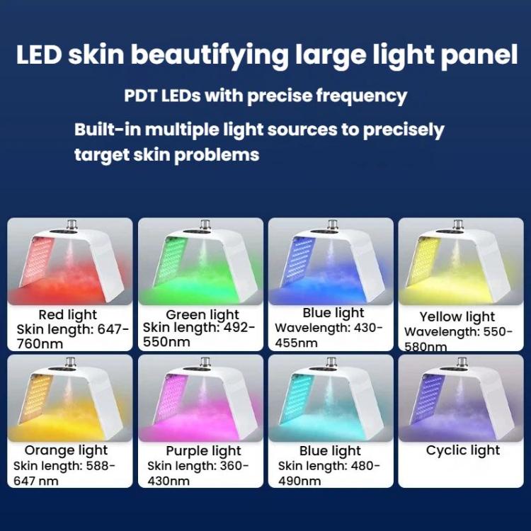 SD-0122 Foldable Hydrating Spray Spectrum Beauty Device 7-Color LED Facial Light Therapy Device For Beauty Salon EU Plug