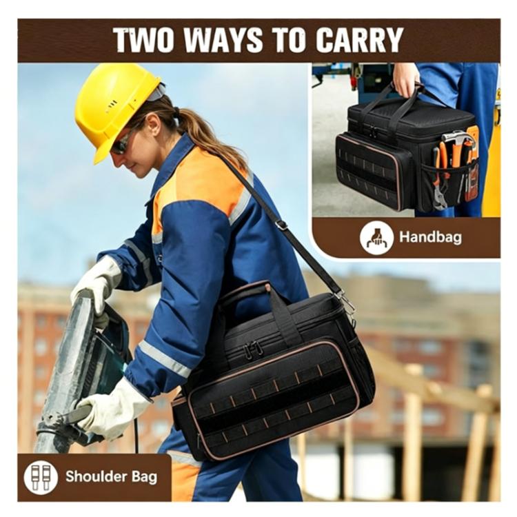 17-Inch Crossbody/Handbag Thickened Durable Tool Bag - Black