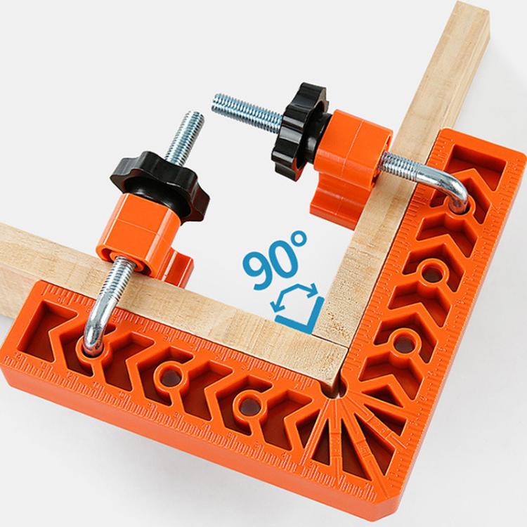 Woodworking Auxiliary Right Angle Positioner Fast-install Screw Locking Clamp - Orange