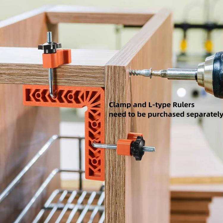 Woodworking Auxiliary Right Angle Positioner Fast-install Screw Locking Clamp - Orange