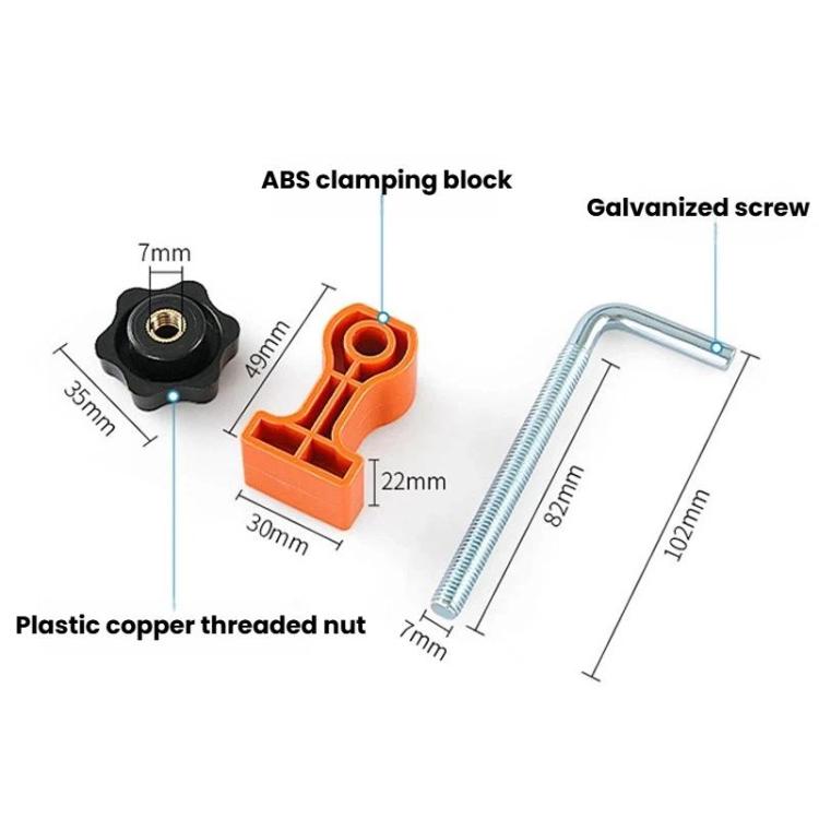 Woodworking Auxiliary Right Angle Positioner Fast-install Screw Locking Clamp - Orange
