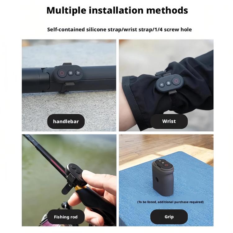 Action Camera Bluetooth Remote Control For Insta360 X5 / X4 / X3 / GO3S / Ace Pro2 - Black