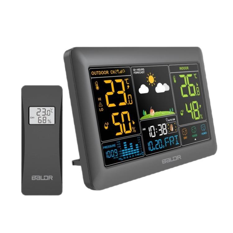 BALDR Wireless Weather Station Color Display Weather Forecaster, Barometric Pressure, Moon Phase, 12/24H