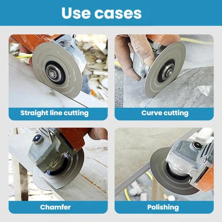 Sintered Stone Cutting Disc Ceramic Tile Trimming Dual-Use Flat Grinding Wheel, Spec: 100x20x1.0mm