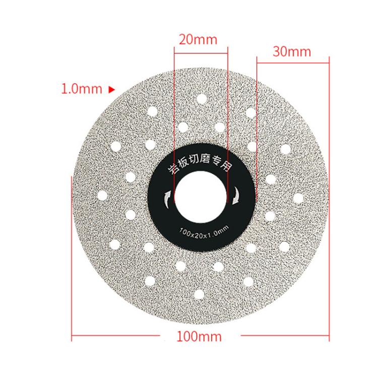 Sintered Stone Cutting Disc Ceramic Tile Trimming Dual-Use Flat Grinding Wheel, Spec: 100x20x1.0mm