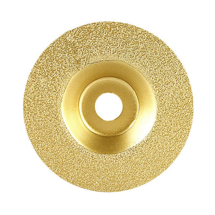 Diamond Cutting Disc Marble Brazed Cup Grinding Wheel Quartz Ceramic Tile Edge Grinding For Angle Grinder, Spec: Gold
