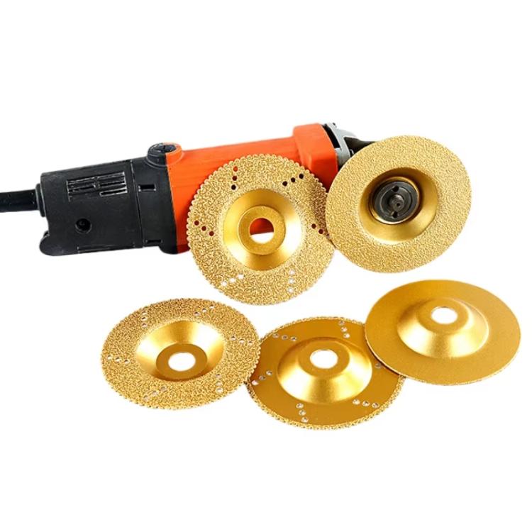 Diamond Cutting Disc Marble Brazed Cup Grinding Wheel Quartz Ceramic Tile Edge Grinding For Angle Grinder, Spec: Silver