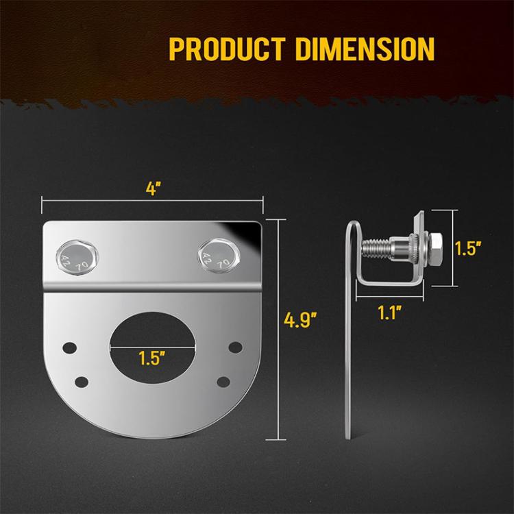 2pcs Car Stainless Steel Under Lamp Bracket Universal Clamp-On Mounting Light Holder For Trucks & Pickups, Spec: 90 Degree